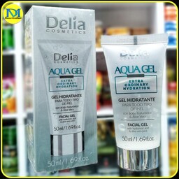 ژل آبرسان و مرطوب کننده آکوا  دلیا همچنین مناسب برای آماده سازی صورت پیش از آرایش (50میل) delia aqua facial gel