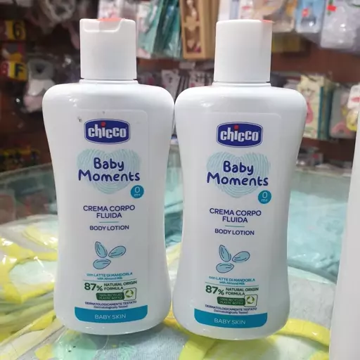 لوسیون بدن کودک چیکو حجم 200 میلی لیتر Chicco Baby Body Lotion ارگانیک 87درصد ایتالیا