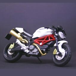 ماکت موتور سیکلت فلزی knight سبک کافه ریسر  برند ALLOY موجود به رنگ سفید
