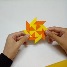 ستاره نینجا متحرک اوریگامی مدل دورنگ 