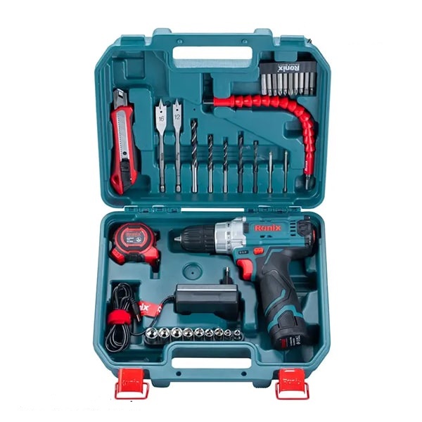 کیت دریل شارژی چکشی 12 ولت 35 پارچه رونیکس مدل RS-8611