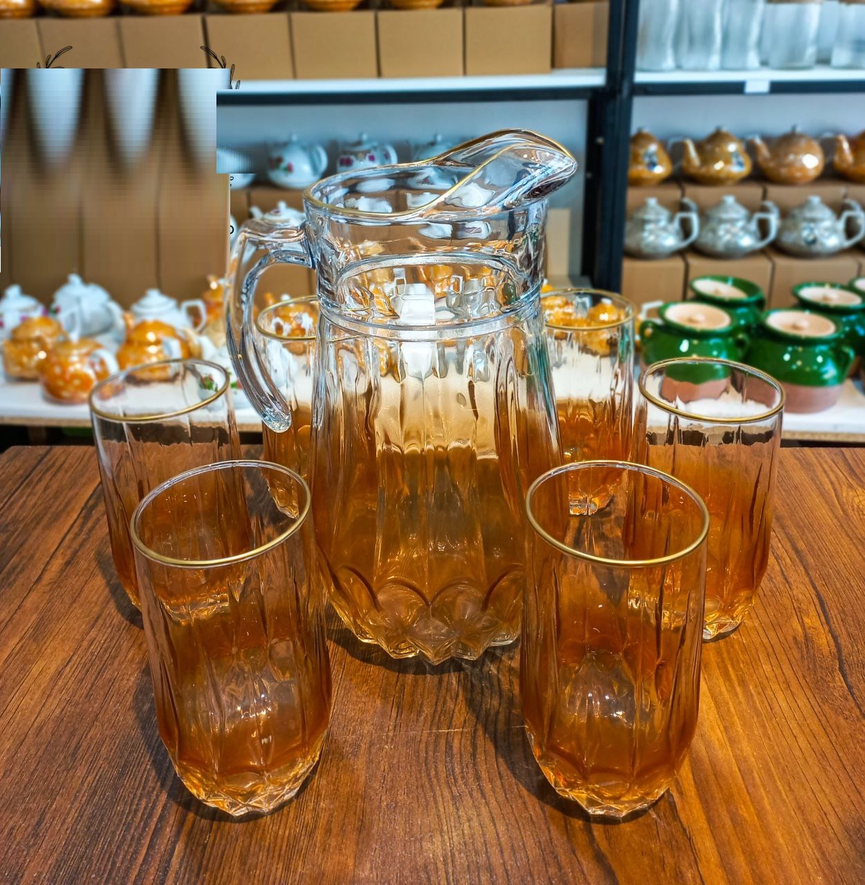 سرویس پارچ و لیوان موزر عسلی (پست پیشتاز پس کرایه)