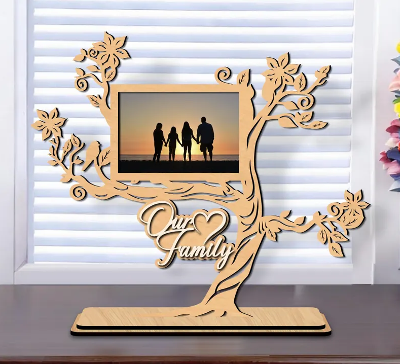 قاب عکس چوبی طرح درخت