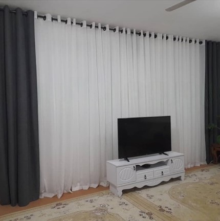پرده پانچ حریر شاین و مخمل کالیفرنیا مناسب برای عرض 3.5 متر