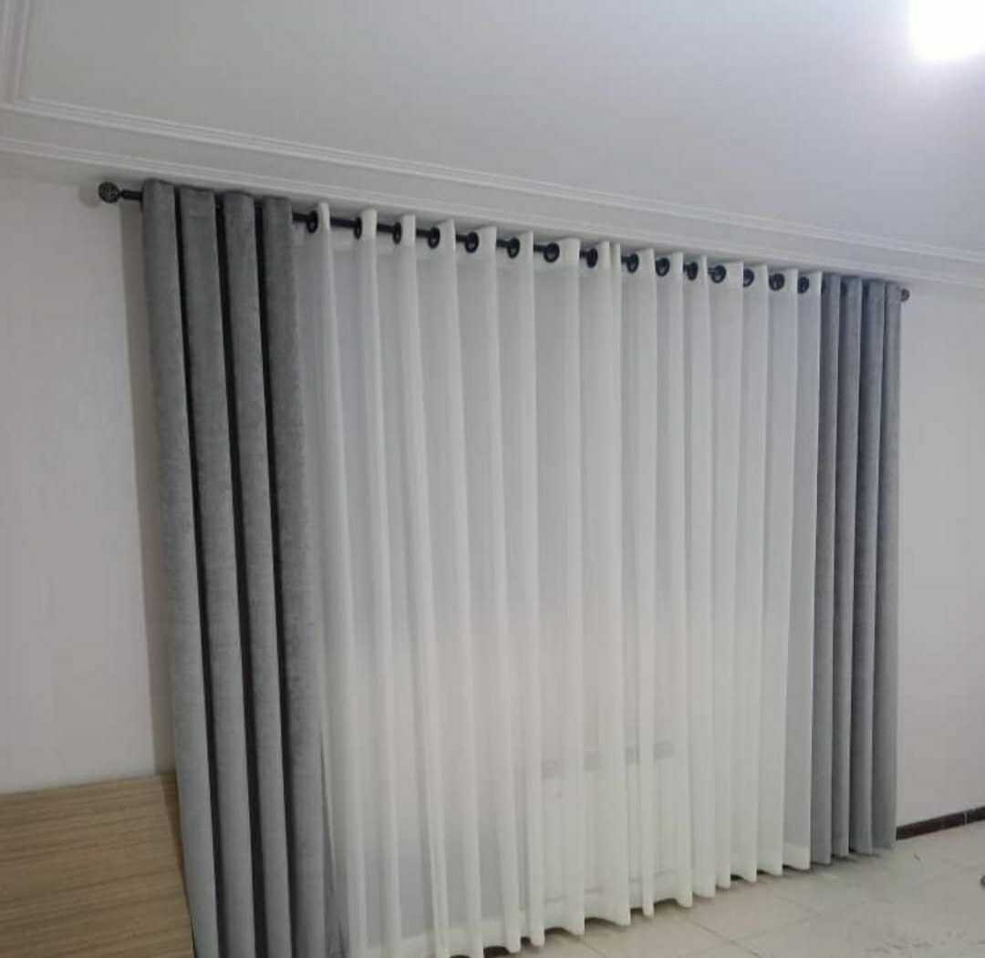 پرده پانچ حریر شاین و مخمل شانل مناسب برای عرض 2.5 متر