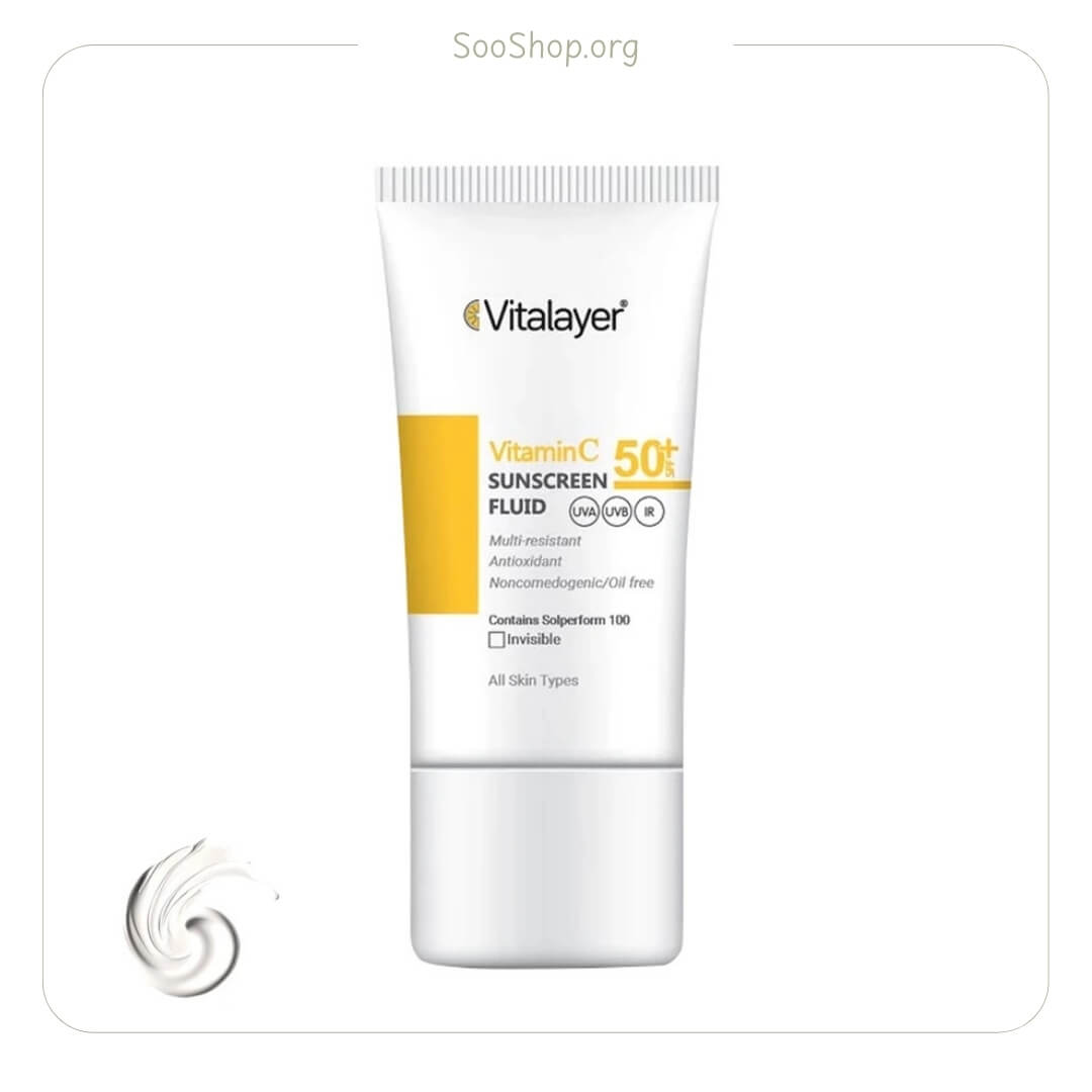 ضد آفتاب فلوئید ویتامین سی بی رنگ ویتالایر (اصل) | Vitalayer Vitamin C Fluid Sunscreen Colorless
