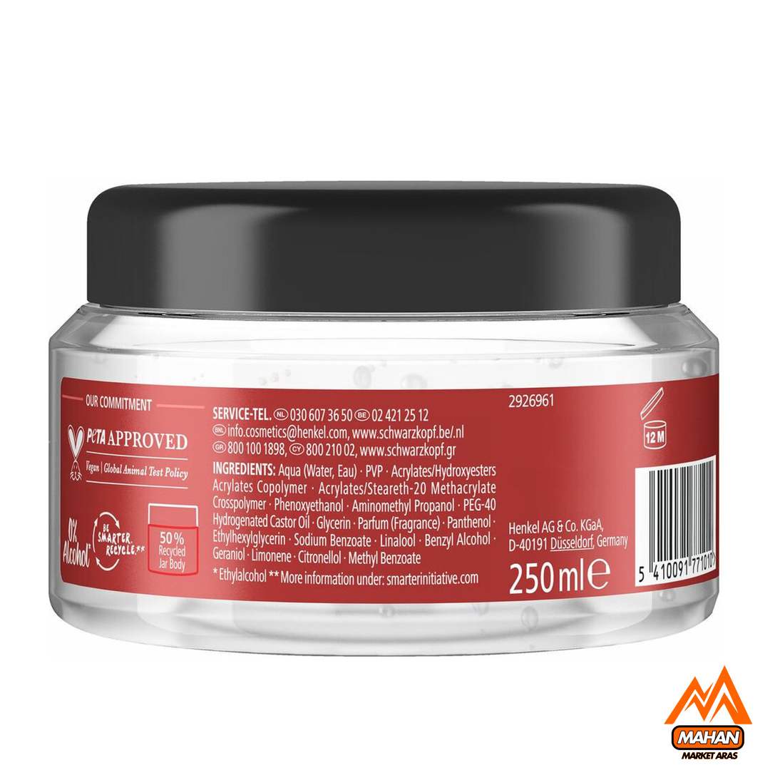 ژل حالت دهنده مو تافت Taft مدل V12 شماره 12 حجم 250 میل Schwarzkopf Taft V12 Power Gel Speed Hold 250ml