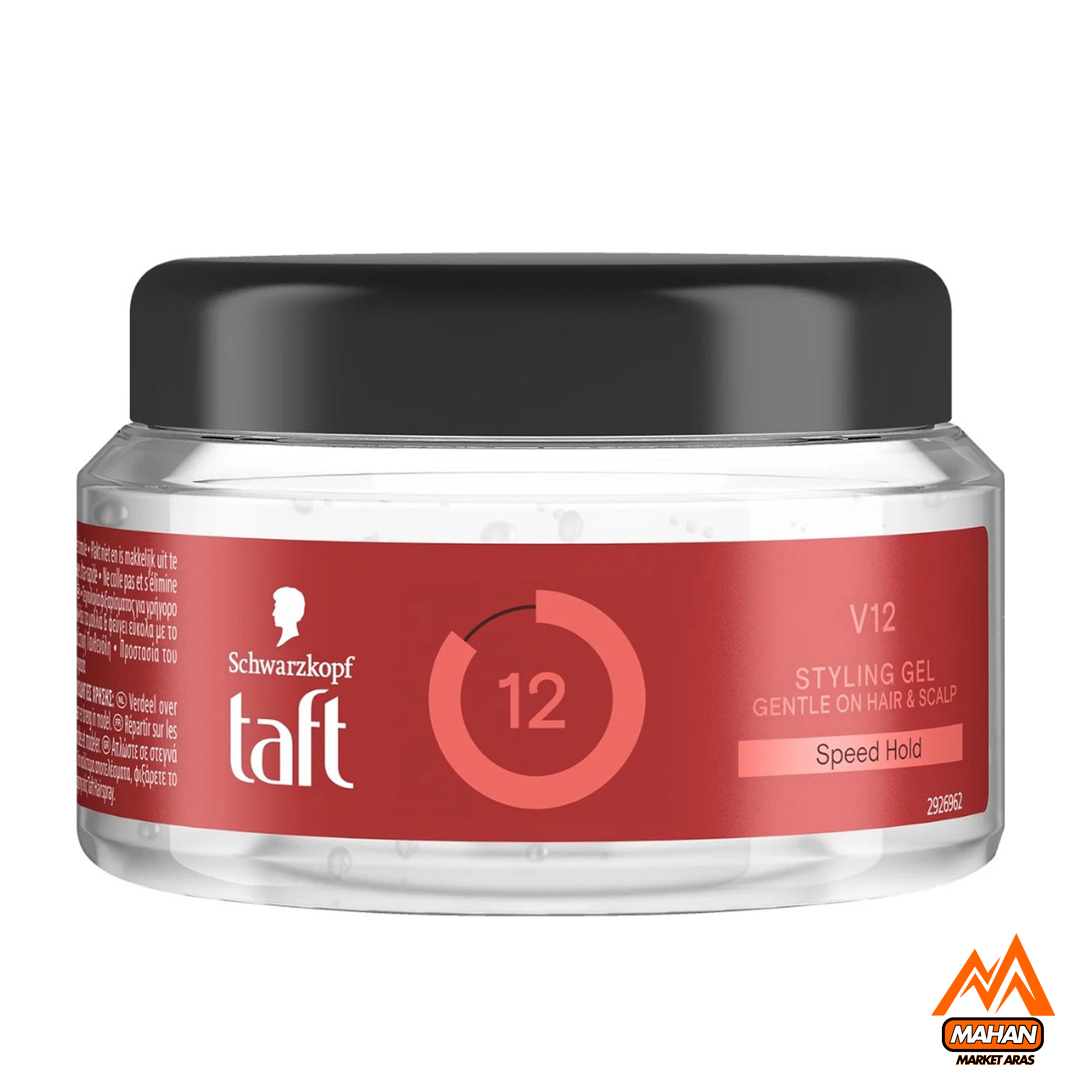 ژل حالت دهنده مو تافت Taft مدل V12 شماره 12 حجم 250 میل Schwarzkopf Taft V12 Power Gel Speed Hold 250ml