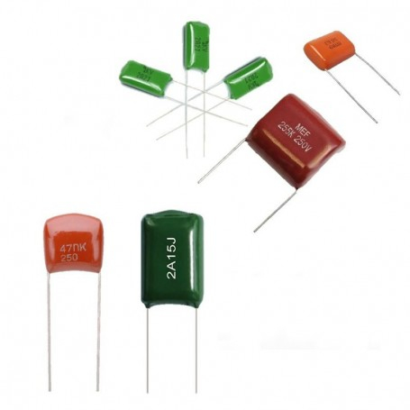 مجموعه 38 عددی خازن پلی استر 910pF / 50V / 5%
