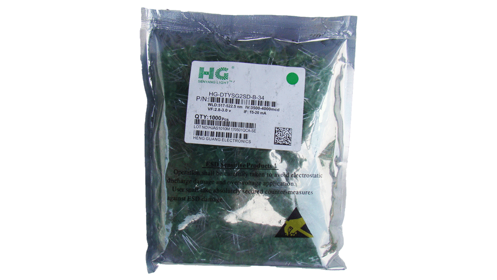 ال ای دی اوال HG رنگ سبز بسته 1000 عددی