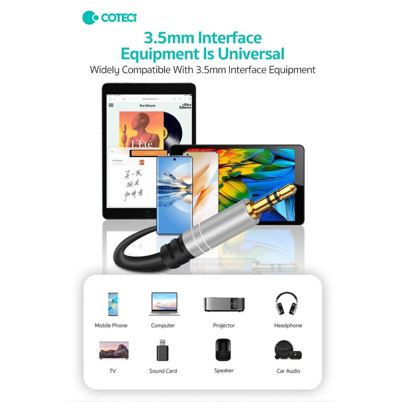 کابل افزایش طول AUX کوتتسی مدل 76009 طول 1 متر