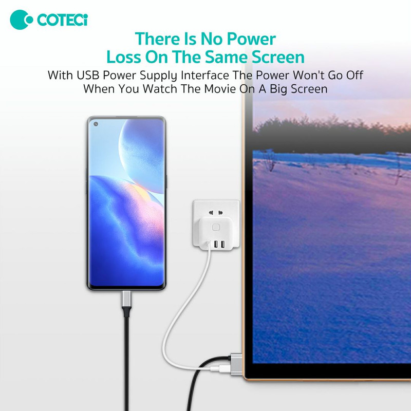 کابل تبدیل USB-C به HDMI کوتتسی مدل 33025 طول 2 متر