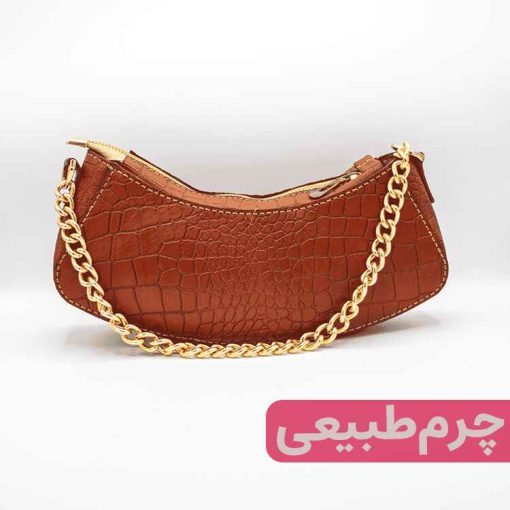 کیف چرم زنانه لاکچری عسلی مدل مهسا کد 5052