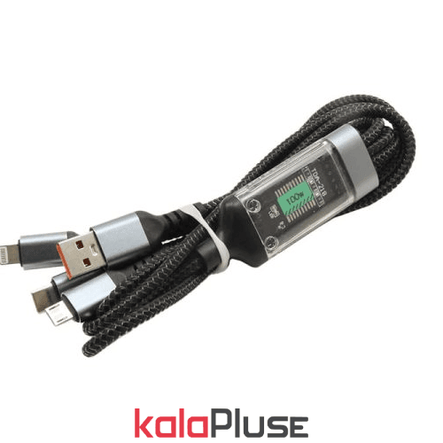کابل شارژ کنفی 100W فست شارژ دارای سه سر
