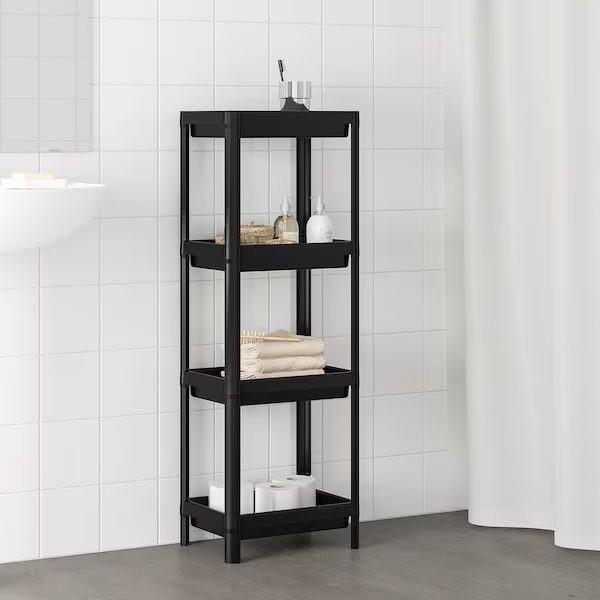 شلف حمام 4 طبقه مشکی ایکیا IKEA-VESKEN