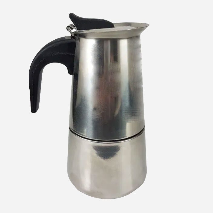 قهوه جوش موکاپات استیل 4 کاپ طرح ایتالیایی