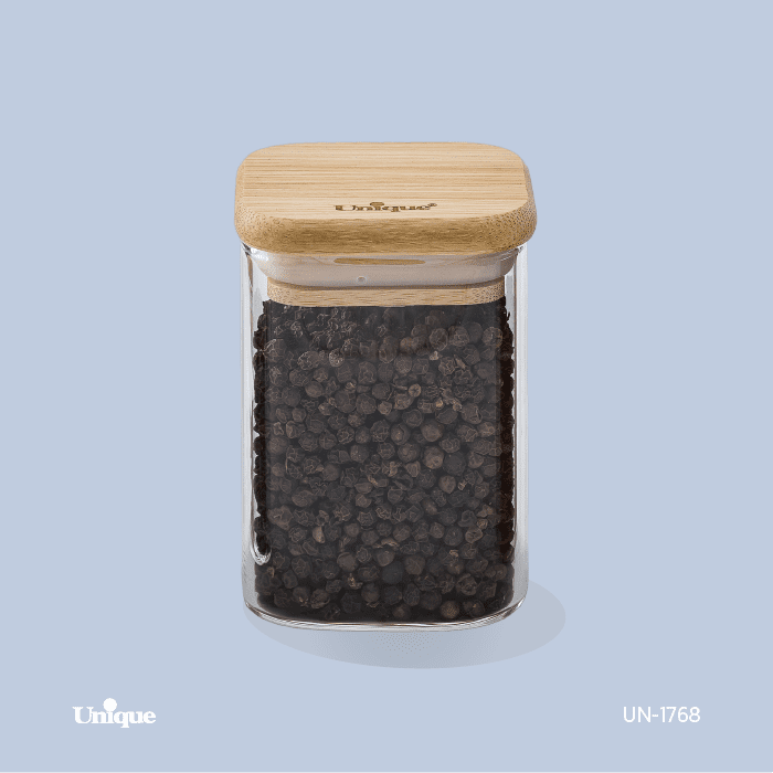 جا ادویه درب چوبی مربع 8 سانت یونیک کدUN-1768