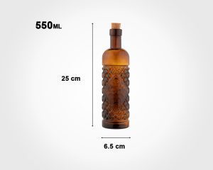 بطری آبلیمو خوری درب چوب پنبه ای قهوه ای  لیمون کد  2119
