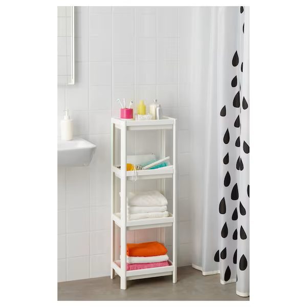 شلف حمام 4 طبقه سفید ایکیا IKEA-VESKEN