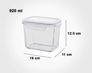 ظرف شیشه ای مستطیل 920 میلی لیتر لیمون کد 2153