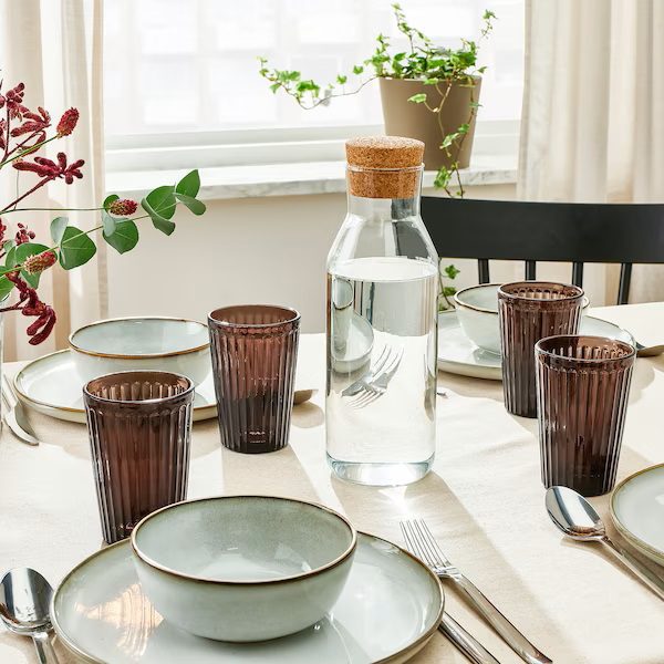 لیوان شفاف دودی ایکیا IKEA-VARDAGEN (4 عددی)