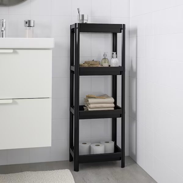 شلف حمام 4 طبقه مشکی ایکیا IKEA-VESKEN