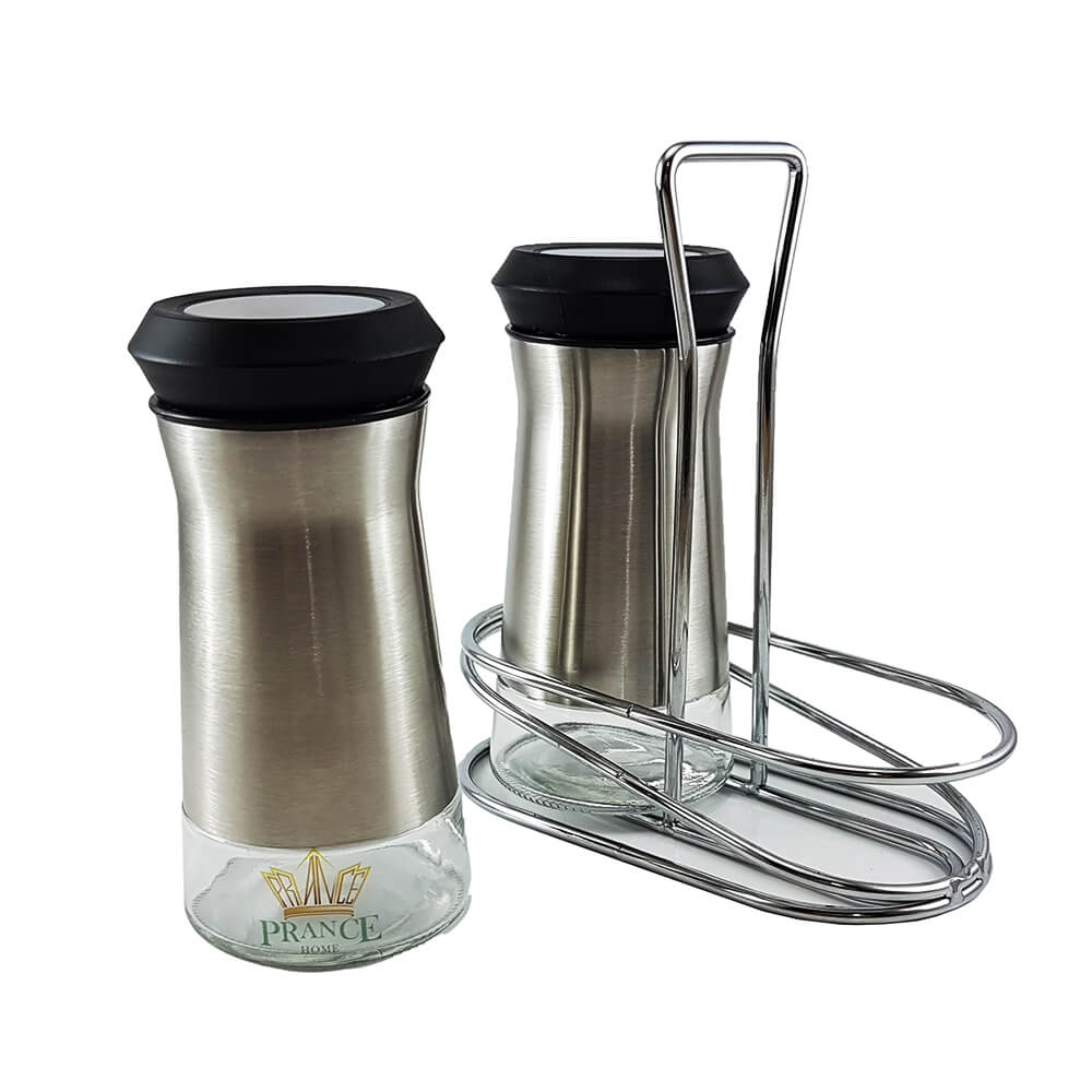 ست جای نمک و فلفل استیل درمشکی یونیک کد 1460 (خارجی درجه1)