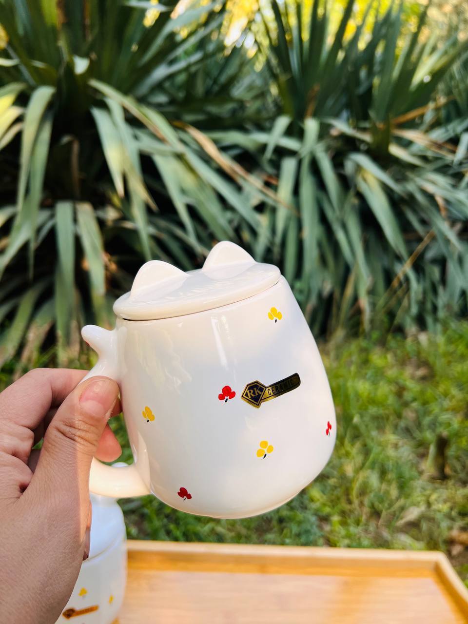 ماگ گربه گلدار RK (پست پیشتاز پس کرایه)