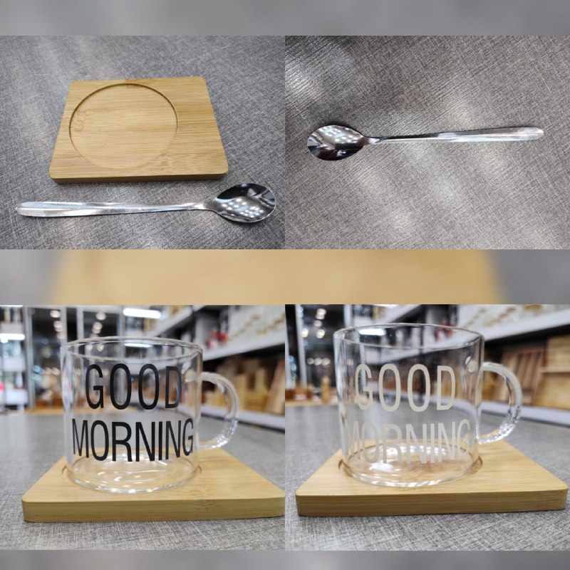 فنجان پیرکس زیره بامبو Good morning (پست پیشتاز پس کرایه)