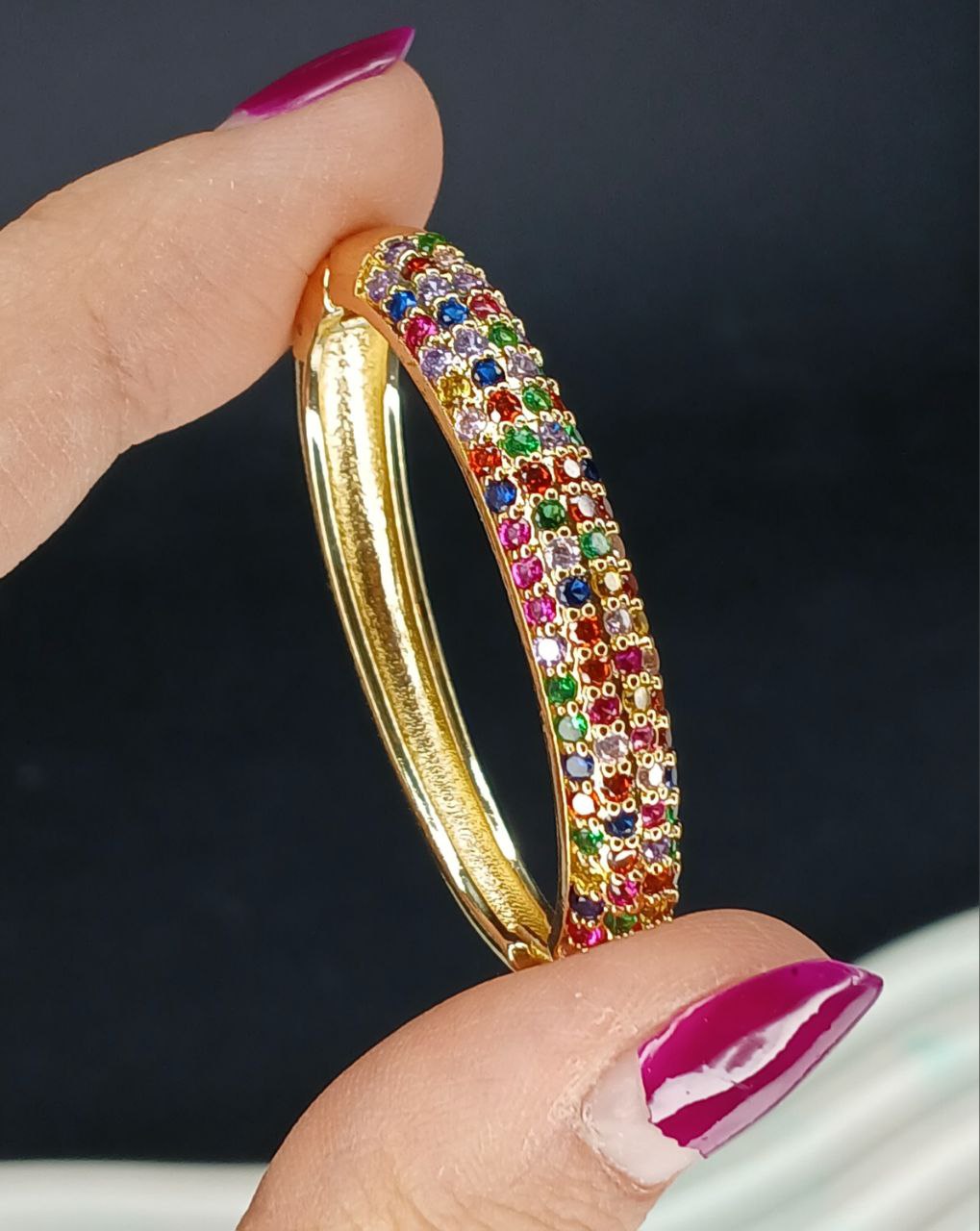 گوشواره بیضی نگین چند رنگ مارک fashion (پست پیشتاز پس کرایه)