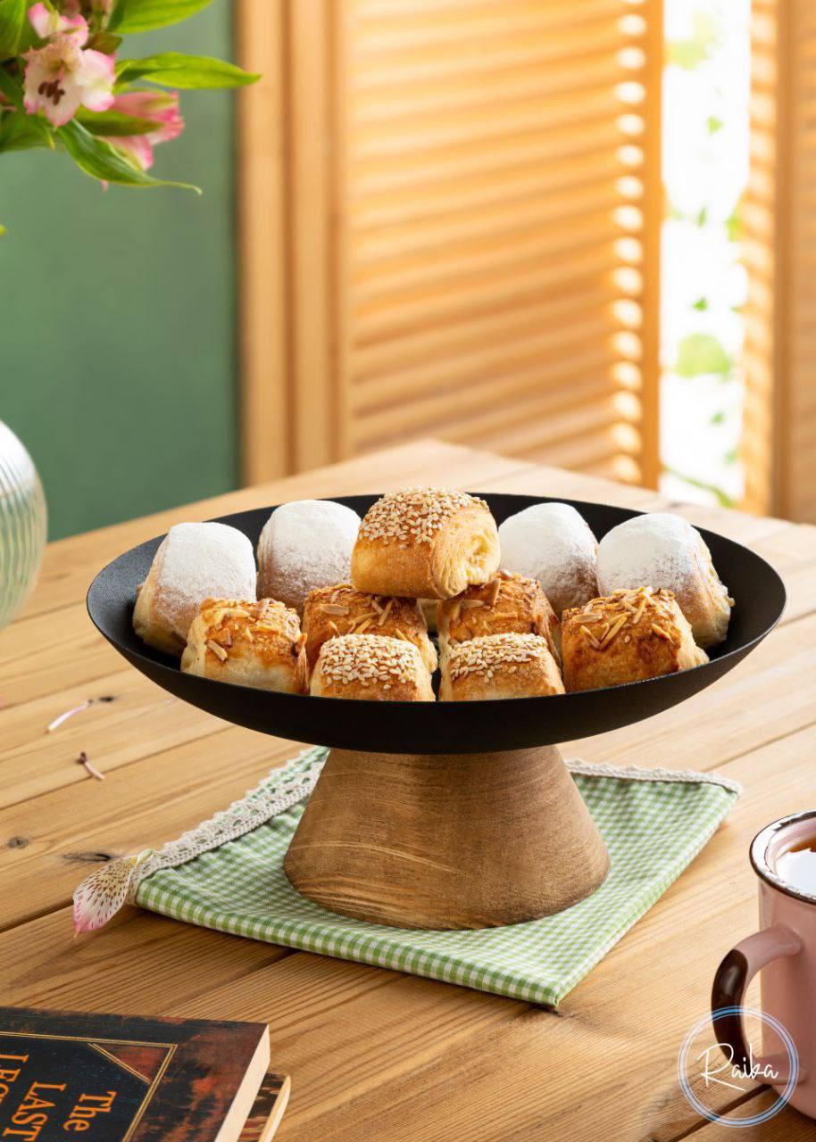 شیرینی خوری فلزی مشکی (پست پیشتاز پس کرایه)