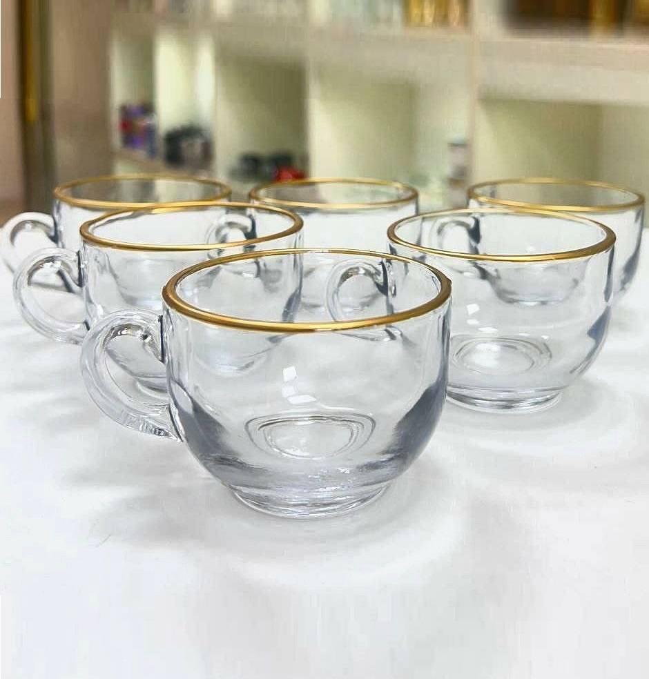 مینی فنجان اورانوس لب طلا 6 عددی (پست پیشتاز پس کرایه)