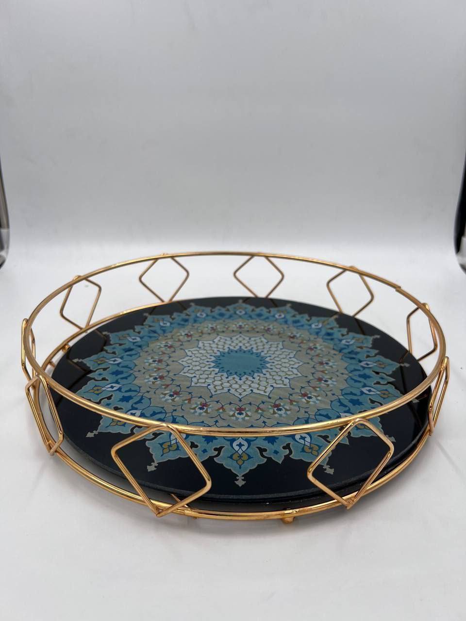سینی کف شیشه ای طرحدار (پست پیشتاز پس کرایه)