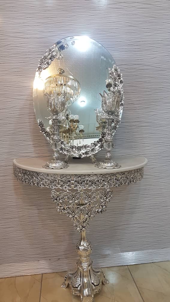 آینه کنسول آلیاژ 60*40 نقره ای دو ردیفه
