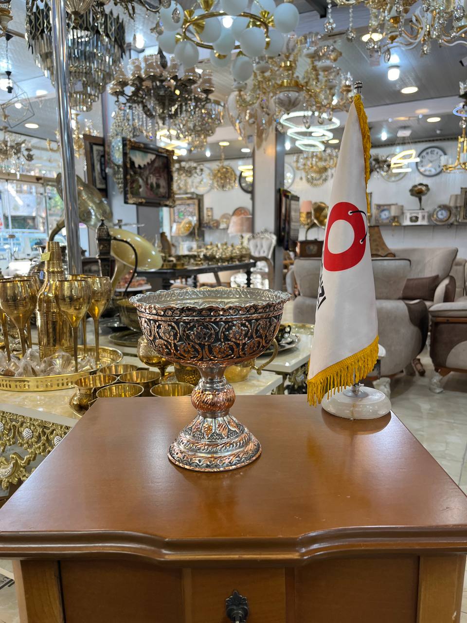 جام مسی سفید قلم و تراش سایز 1