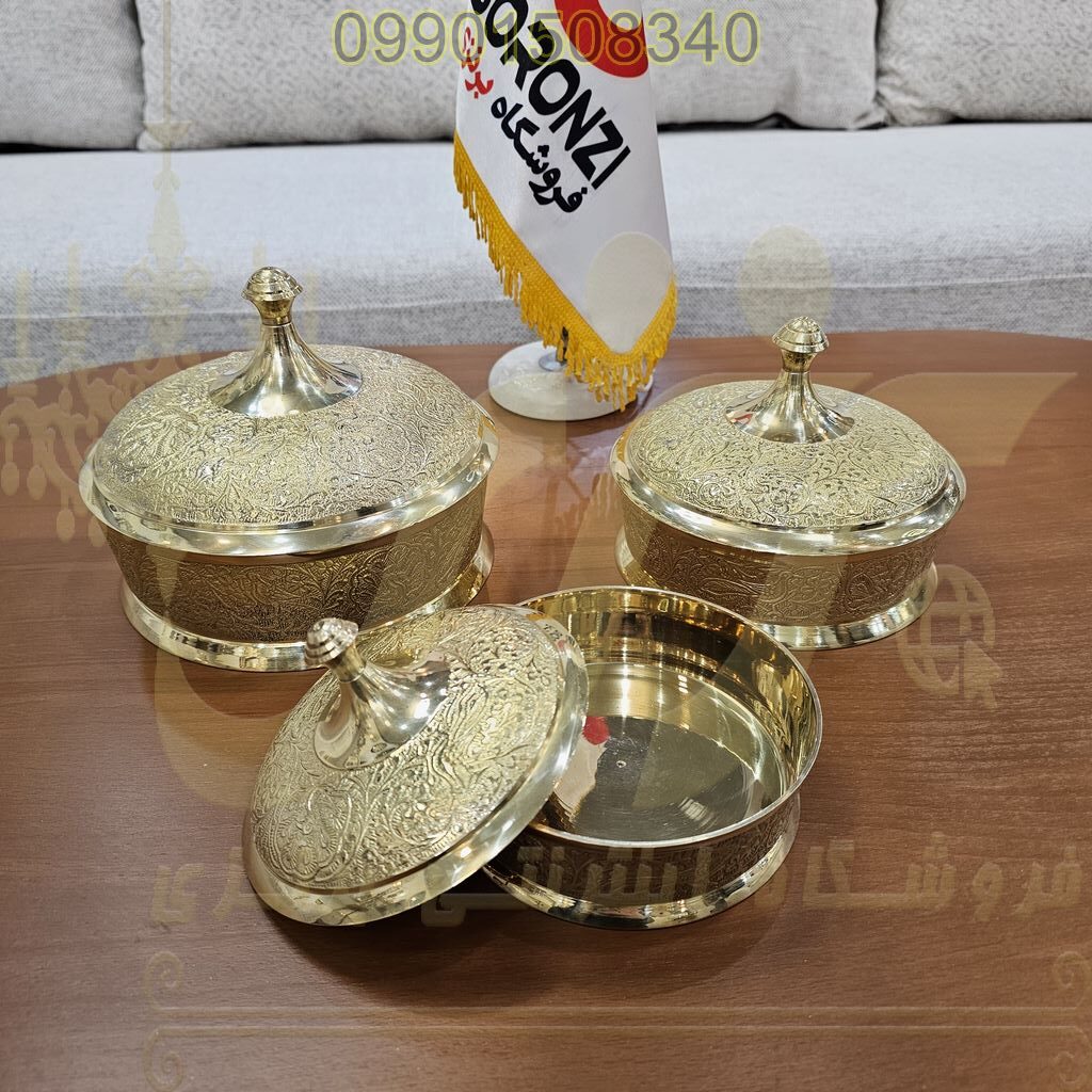 شکلات خوری برنجی هندی ساده طاووس متوسط