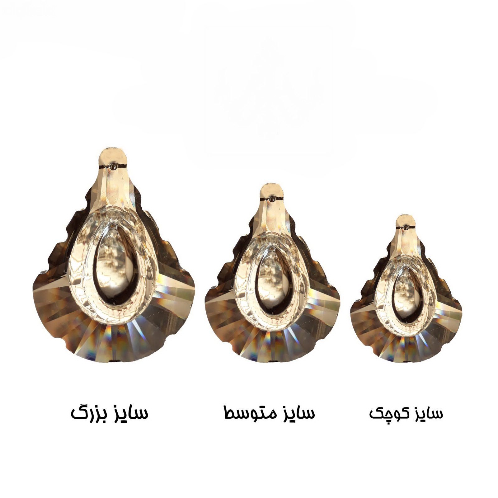 کریستال لوستر طرح شصتی شامپاین متوسط
