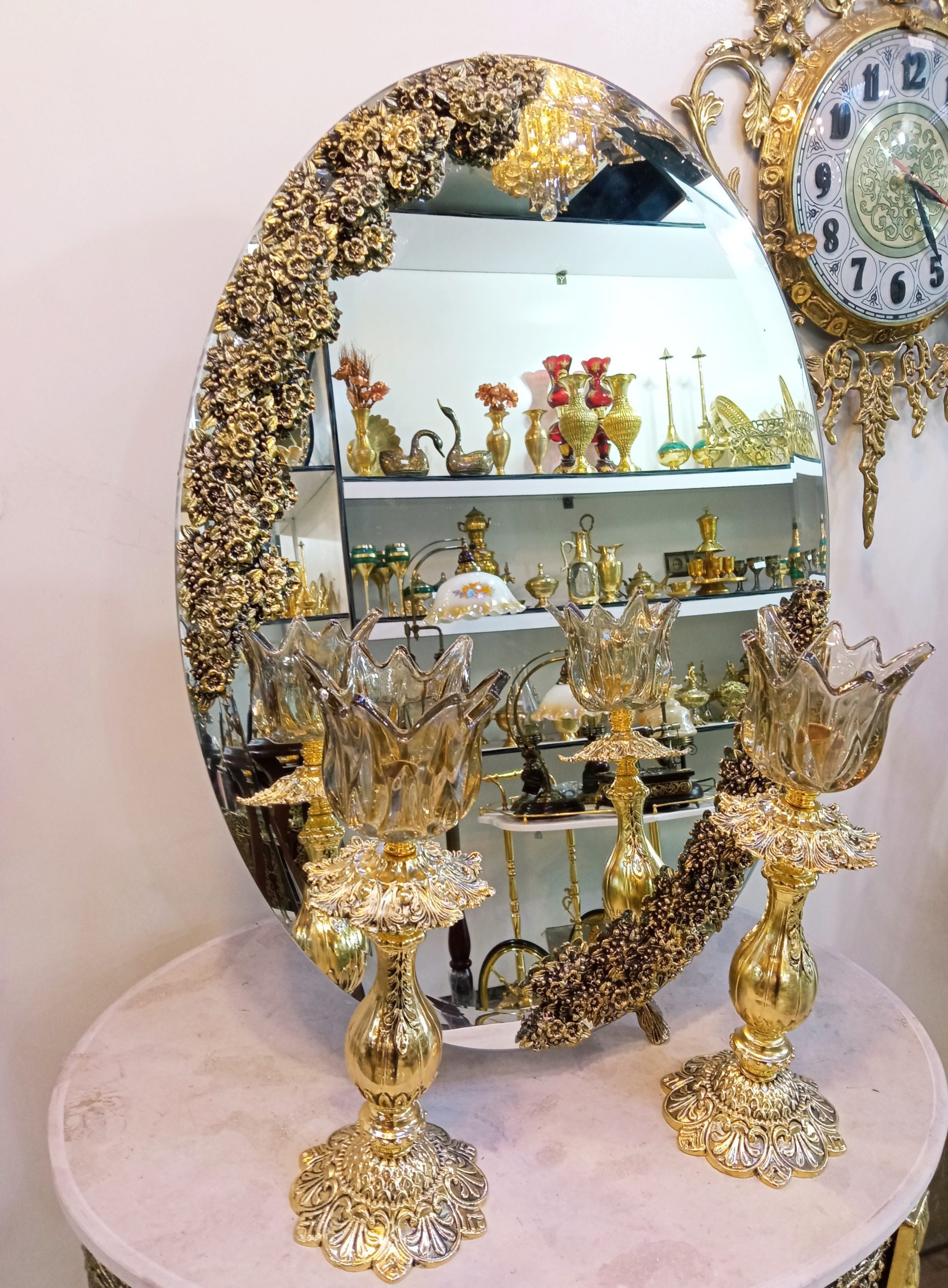 آینه کنسول وشمعدان الیاژ