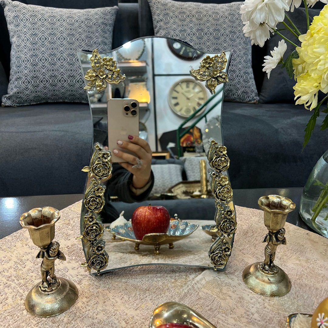 ست آینه و شمعدان طرح برنز