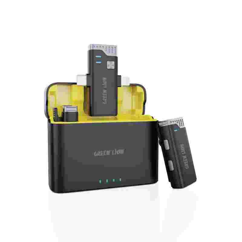 میکروفون بی‌سیم گرین لاین مدل MIC360D دو کاناله لایتنینگ و تایپ سی 360 درجه (پس کرایه)
