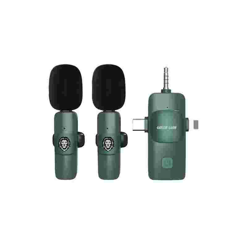 میکروفون بی سیم گرین لاین مدل Green Lion 3 IN 1 Microphone Type-C/Lightning/Aux (پس کرایه)
