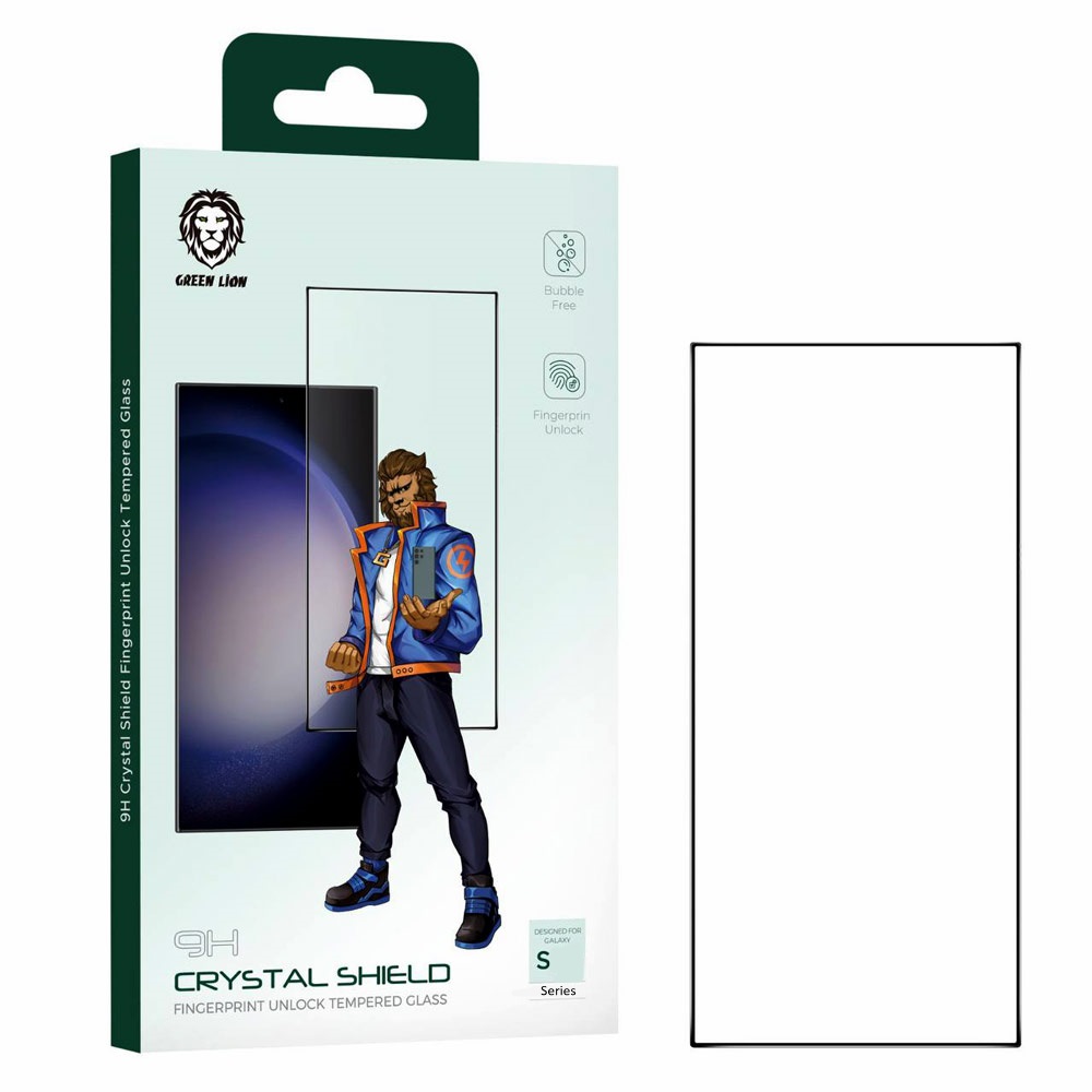 گلس مقاوم گرین لاین مدل کریستال شیلد مناسب گوشی سامسونگ S25 Ultra Green Lion Crystal Shield (پس کرایه)