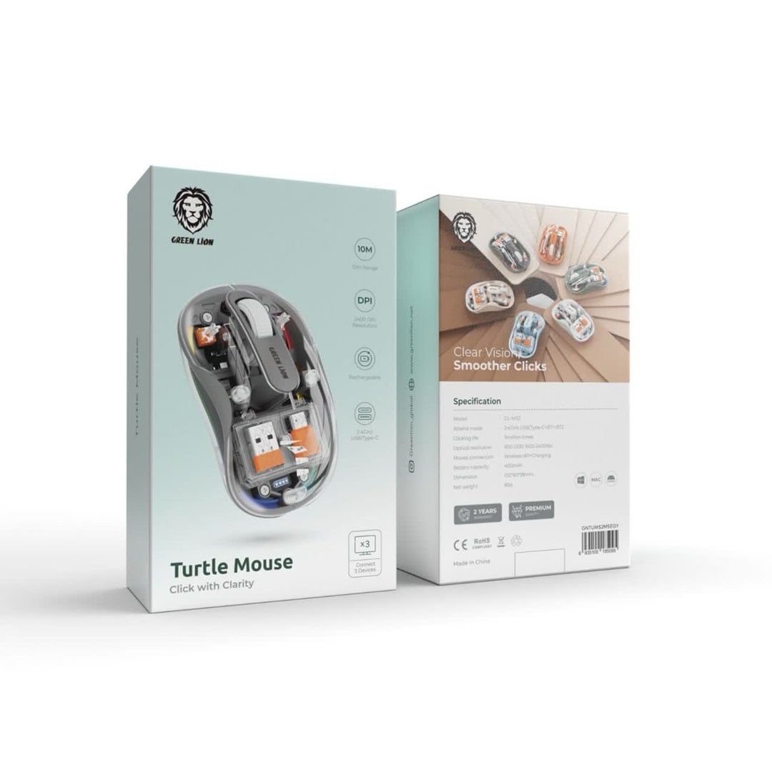 ماوس بی سیم تارتل گرین Green Wireless Turtle Mouse 2400DPI (پس کرایه)