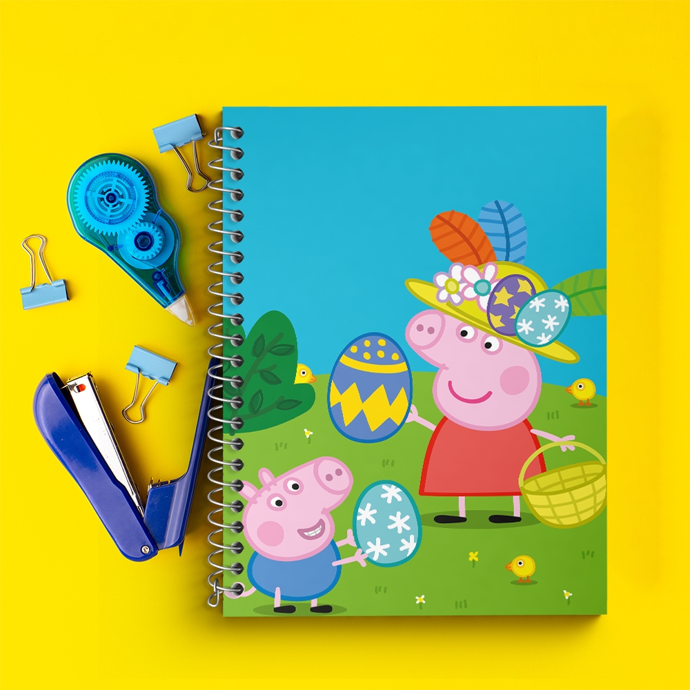 دفتر زبان سه خط 50 برگ خندالو طرح انیمیشن پپا پیگ (Peppa Pig) کد N9255
