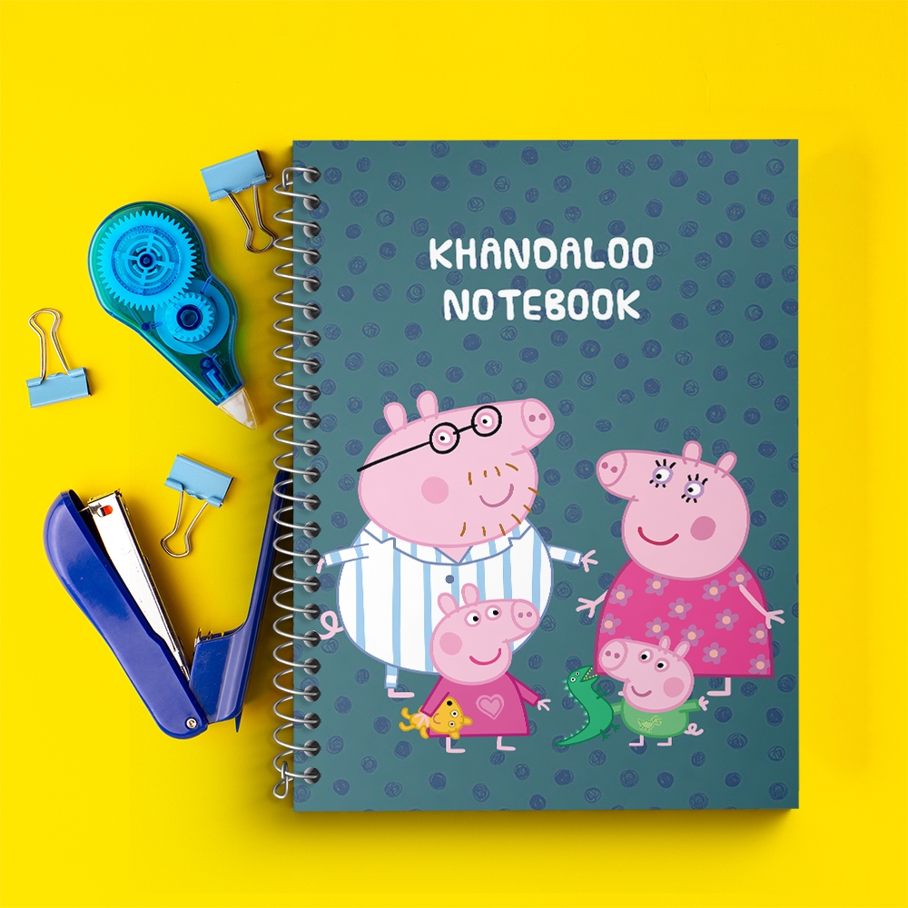 دفتر زبان سه خط 50 برگ خندالو طرح انیمیشن پپا پیگ (Peppa Pig) کد N9235