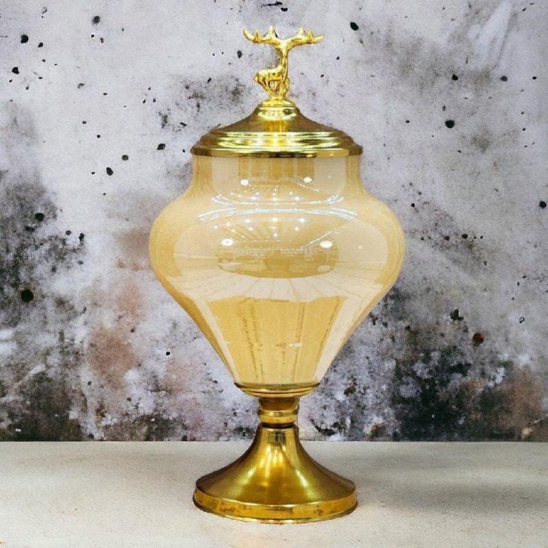 شکلات خوری شیشه ای دنیز کاراملی گوزن اطلس (پست پیشتاز پس کرایه)
