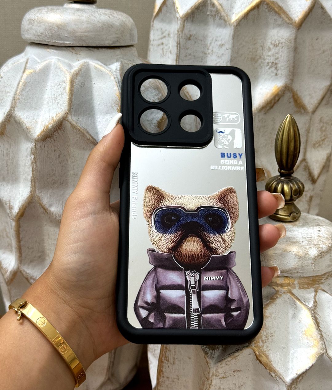 قاب کاور آینه ای مدل سگی رنگ مشکی مناسب گوشی شیائومی redmi note 13 pro 5G (پس کرایه)