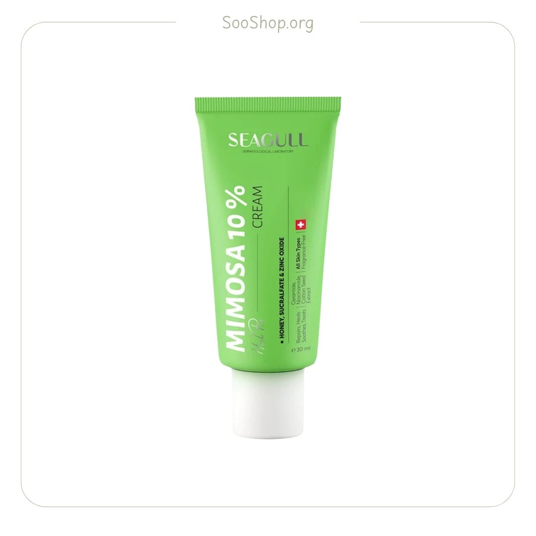 کرم بازسازی کننده پوست سی گل مدل میموزا 10 درصد حجم 30 میلی لیتر Seagull Mimosa 10 Percent Healing Cream 30ml