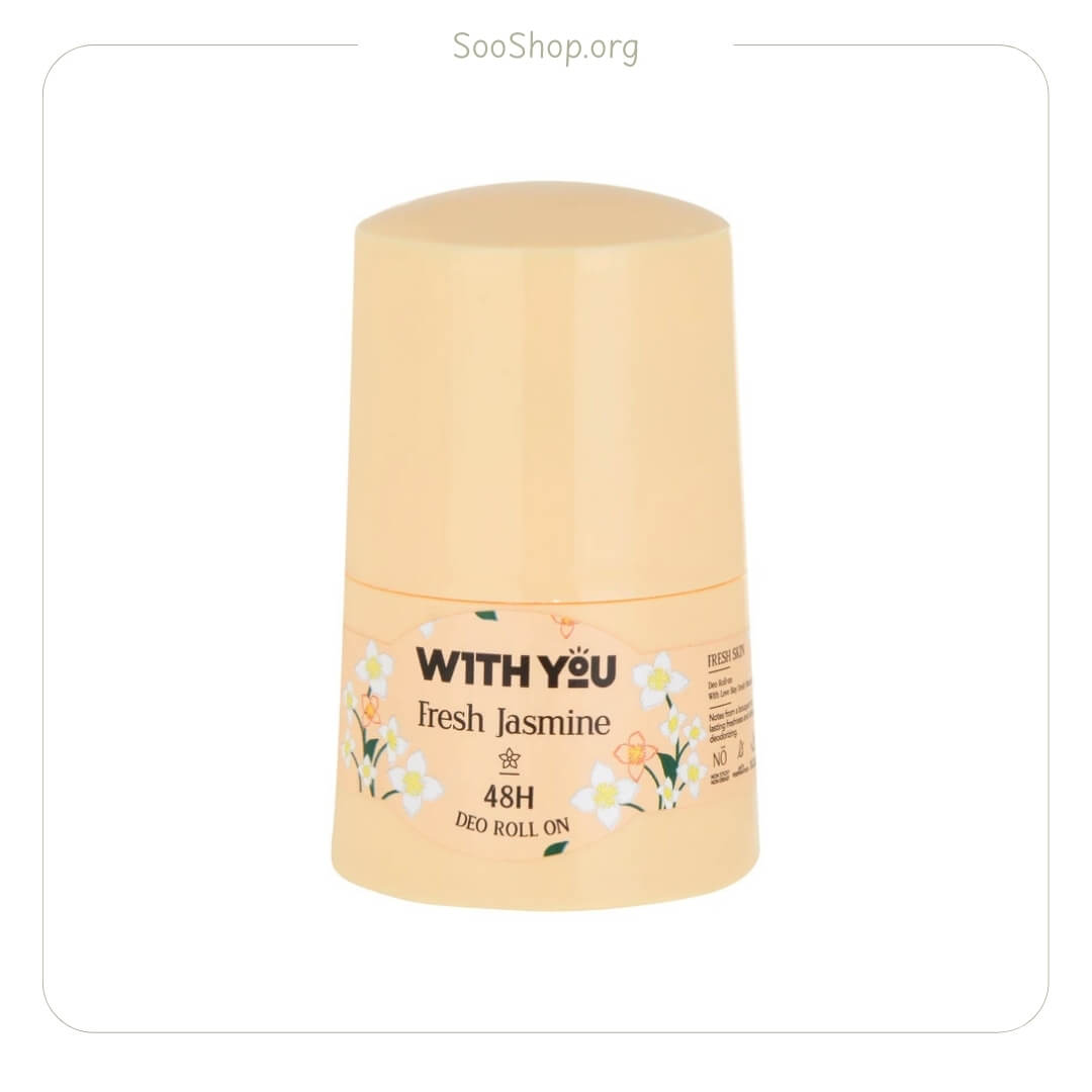 مام رول ضد تعریق زنانه ویت یو مدل یاس تازه (اصل) | With You Fresh Jasmine Deo Roll-On