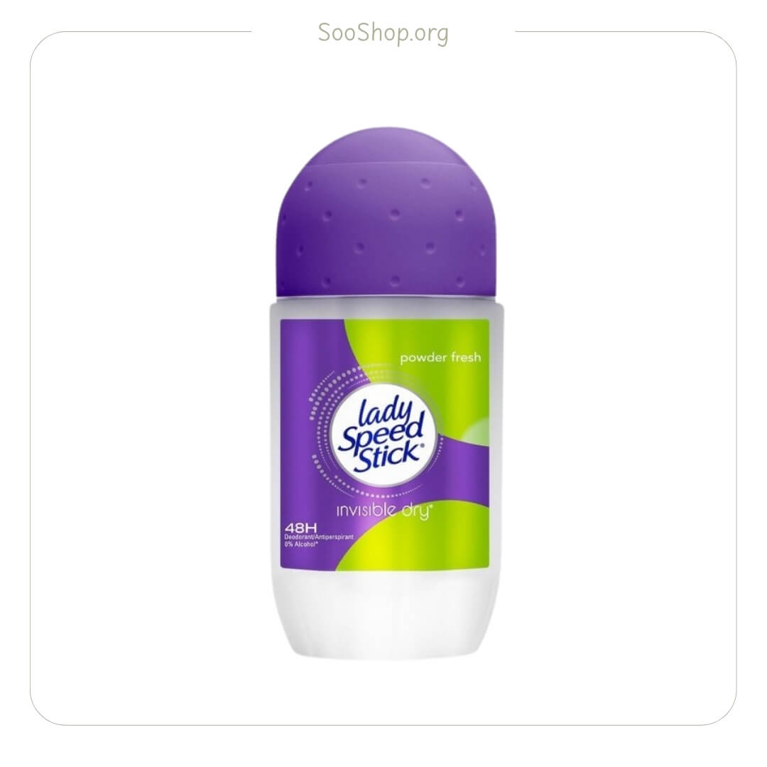 رول ضد تعریق زنانه لیدی اسپید استیک مدل Powder Fresh حجم 50 میل (اصل) | Lady Speed Stick Powder Fresh Roll-On 50ml